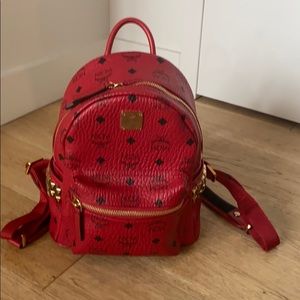 MCM X-Mini Stark Side Odeon Studs Backpack In Red